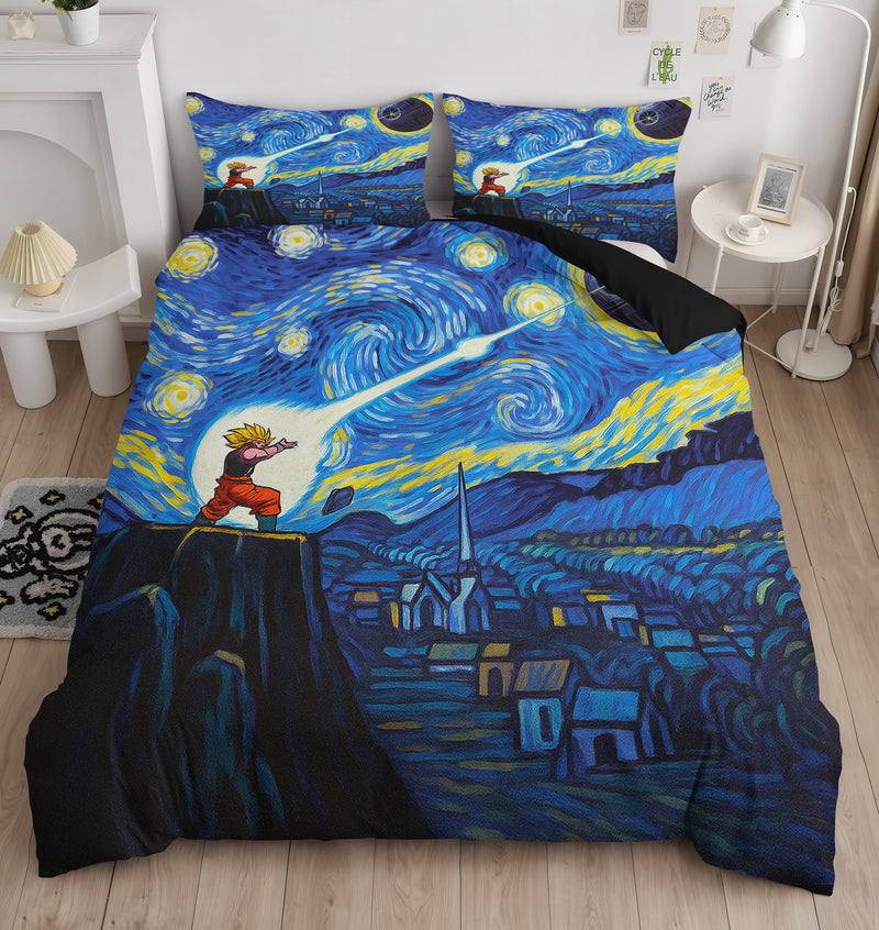 Goku Vs Death Star Starry Night Bedding Set