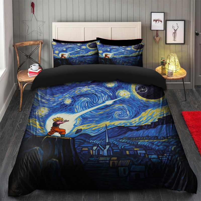 Goku Vs Death Star Starry Night Bedding Set