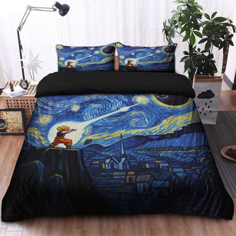 Goku Vs Death Star Starry Night Bedding Set
