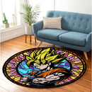 Goku Dragon Ball Anime Stained Glass Round Rug