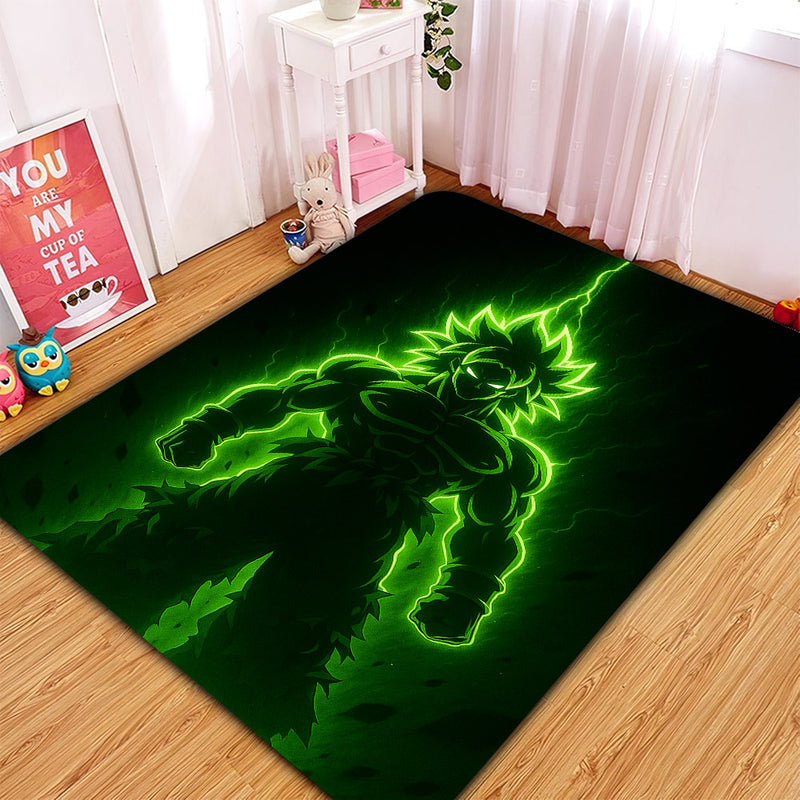 Broly Dragon Ball Green Light Carpet Rug Home Room Decor