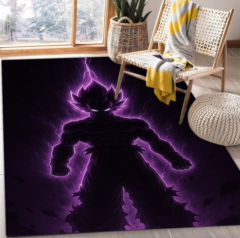 Goku Dragon Ball Purple Light Carpet Rug Home Room Decor