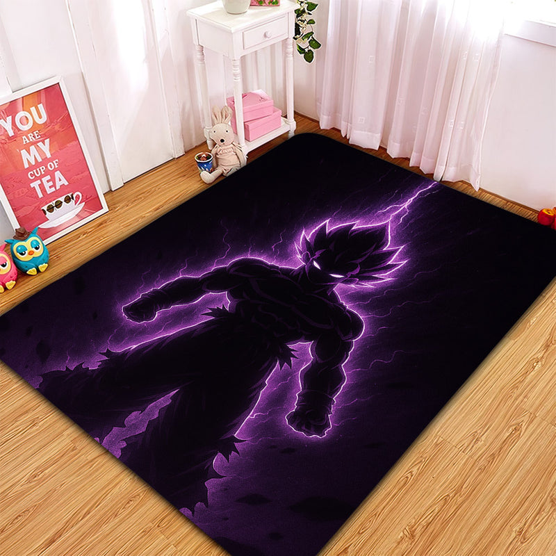 Goku Dragon Ball Purple Light Carpet Rug Home Room Decor