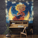 Goku Reading On A Crescent MoonTapestry