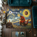 Goku Vs Godzila Starry Night Rectangular Area Rug
