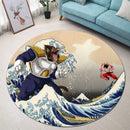 Goku Vs Vegeta The Great Wave Japan Round Rug