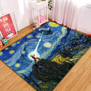 Goku vs Death Star Starry Night Rectangular Area Rug