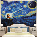 Goku Vs Death Star Starry Night Tapestry