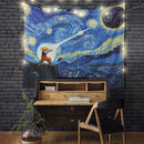 Goku Vs Death Star Starry Night Tapestry