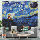 Goku Vs Death Star Starry Night Tapestry