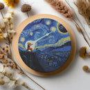 Goku Vs Death Star Starry Night Wood Decor Coaster - Gift Idea