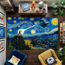 Goku vs Death Star Starry Night Rectangular Area Rug
