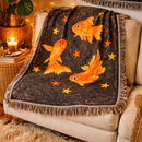Gold Fish Woven Throw Blanket