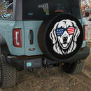 Golden Retriever USA Flag Sunglasses Car Spare Tire Cover