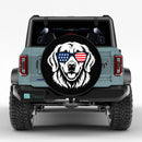 Golden Retriever USA Flag Sunglasses Car Spare Tire Cover