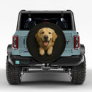 Golden Retriever Cute Dog In A Torn Bag Jeep Car Spare Tire Cover
