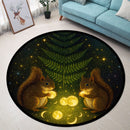 Golden Squirrels Cosmic Carpet Round Rug