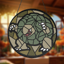 Golem Pokemon Round Stained Glass Suncatcher
