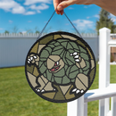 Golem Pokemon Round Stained Glass Suncatcher