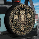Gothic Owl Car Spare Tire Cover With Camera Hole
