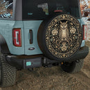 Gothic Owl Car Spare Tire Cover With Camera Hole