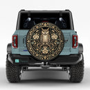 Gothic Owl Car Spare Tire Cover With Camera Hole
