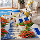 Greek island of Santorin Rectangular Area Rug