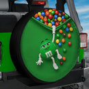 Green Jeep M&M Chocolate Candy Spill Car Spare Tire Cover