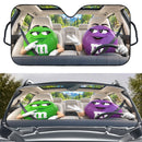 Green & Purple M&M Chocolate Custom Car Windshield Sunshades