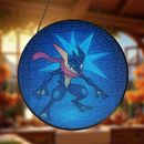 Greninja Pokemon Stained Glass Suncatcher