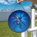 Greninja Pokemon Stained Glass Suncatcher