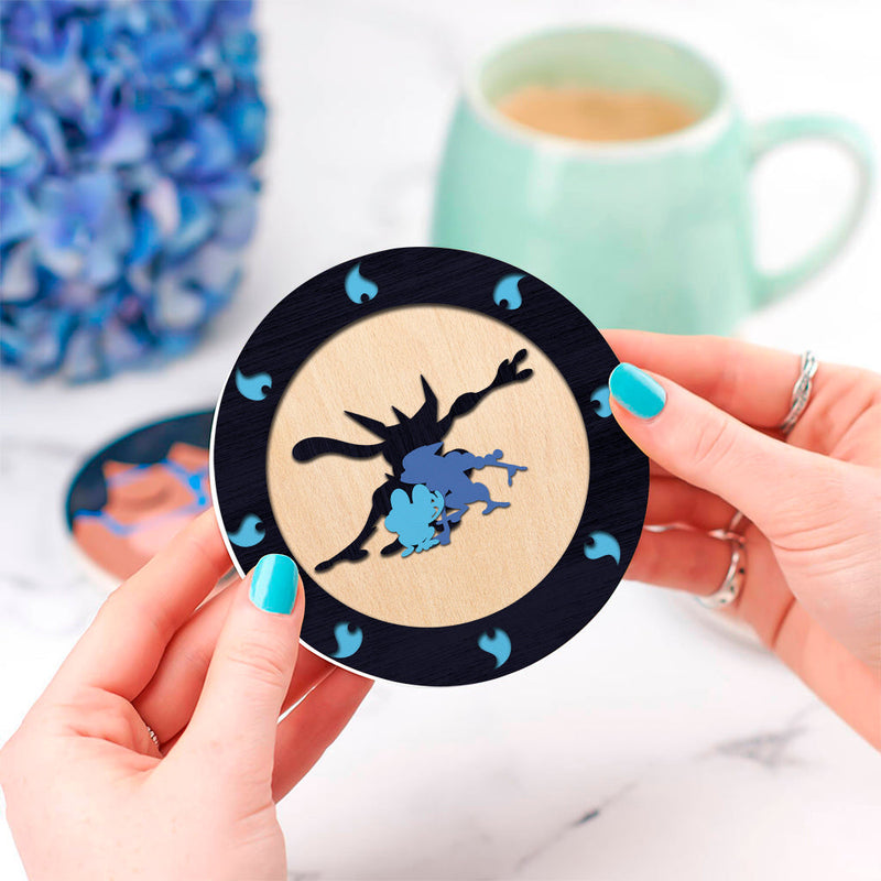 Greninja Pokemon Evolution Water Ceramic Decor Coaster - Gift Idea