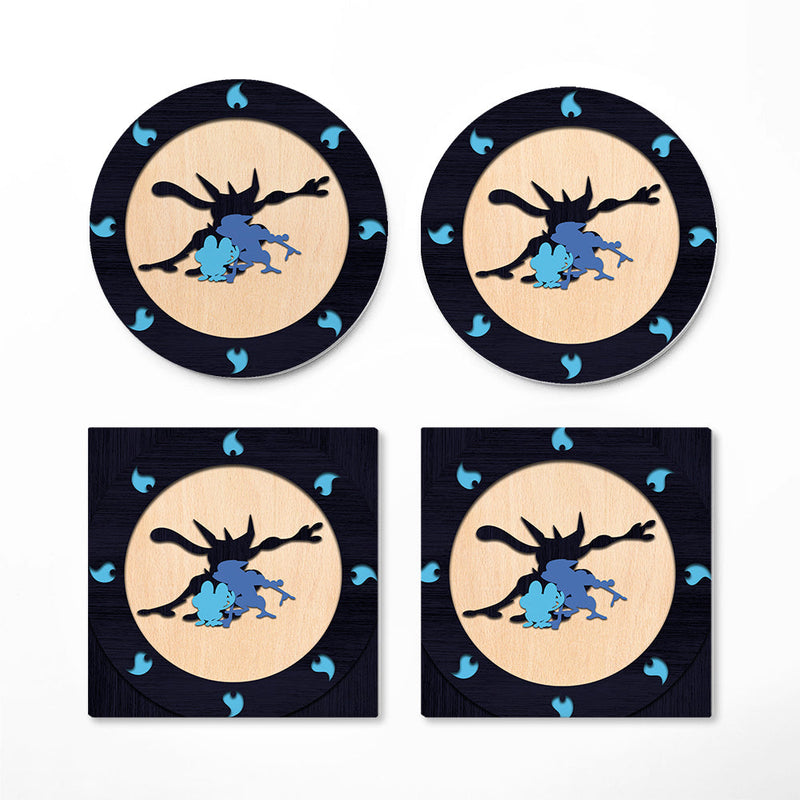 Greninja Pokemon Evolution Water Ceramic Decor Coaster - Gift Idea