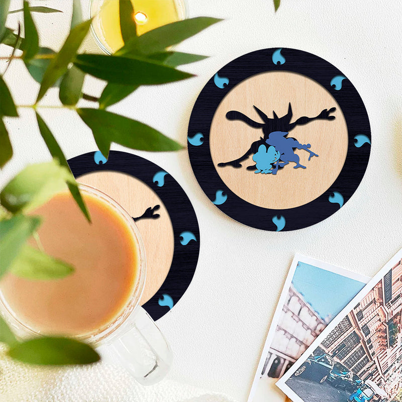 Greninja Pokemon Evolution Water Ceramic Decor Coaster - Gift Idea