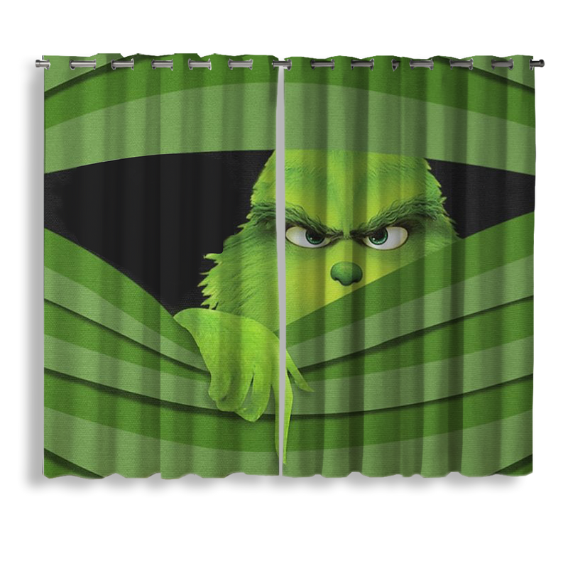 Grinch Hide Window Curtain