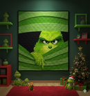 Grinch Hide Quilt Blanket