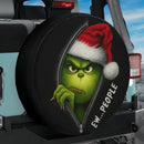 Grinch Hide Xmas Zipper Car Spare Tire Cover