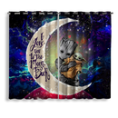 Groot Hold Yoda Love You To The Moon Galaxy Window Curtain