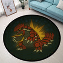 Groudon Pokemon Stained Glass Round Rug