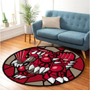Groudon Pokemon Stained Glass Round Rug