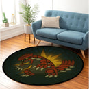 Groudon Pokemon Stained Glass Round Rug