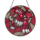 Groudon Pokemon Round Stained Glass Suncatcher