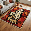 Growlithe Pokemon Stained Glass Rectangular Area Rug