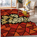 Growlithe Pokemon Stained Glass Rectangular Area Rug