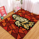 Growlithe Pokemon Stained Glass Rectangular Area Rug