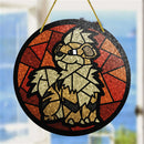 Growlithe Pokemon Round Stained Glass Suncatcher