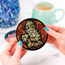 Growlithe Pokemon Stained Glass Decor Coaster - Gift Idea
