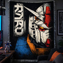 Gundam Face Retro Woven Throw Blanket