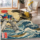 Gundam Godzilla The Great Wave Art Rectangular Area Rug