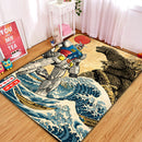 Gundam Godzilla The Great Wave Art Rectangular Area Rug
